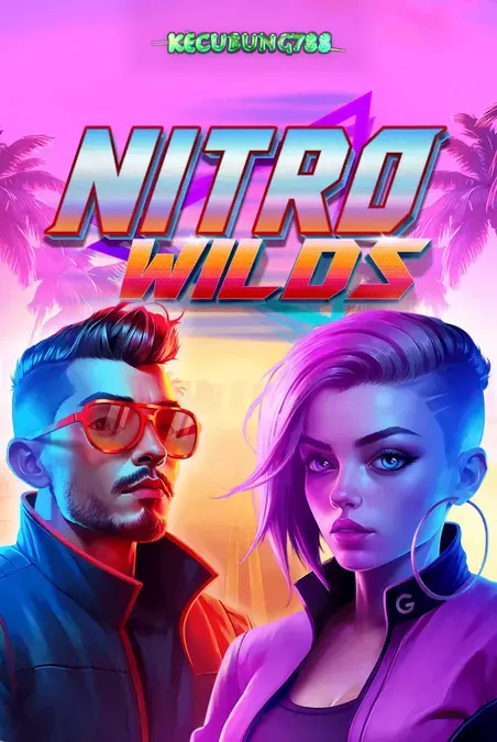 Mesin slot Nitro Wilds dengan tema balap neon yang menampilkan simbol-simbol bercahaya dan latar belakang malam yang bergaya.